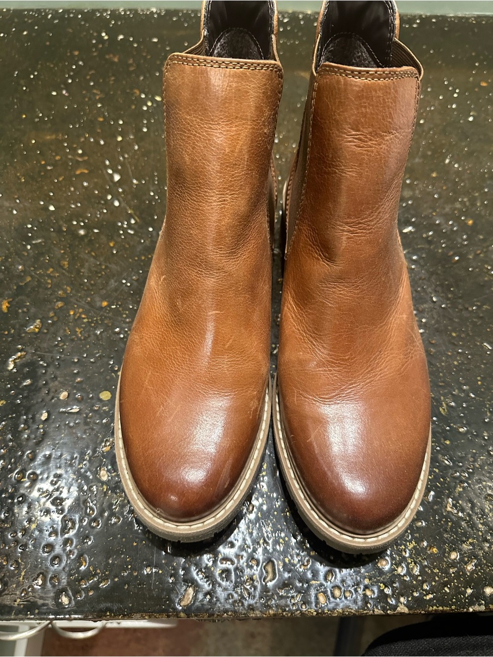 Brown Leather Chelsea-Style Ankle Boots